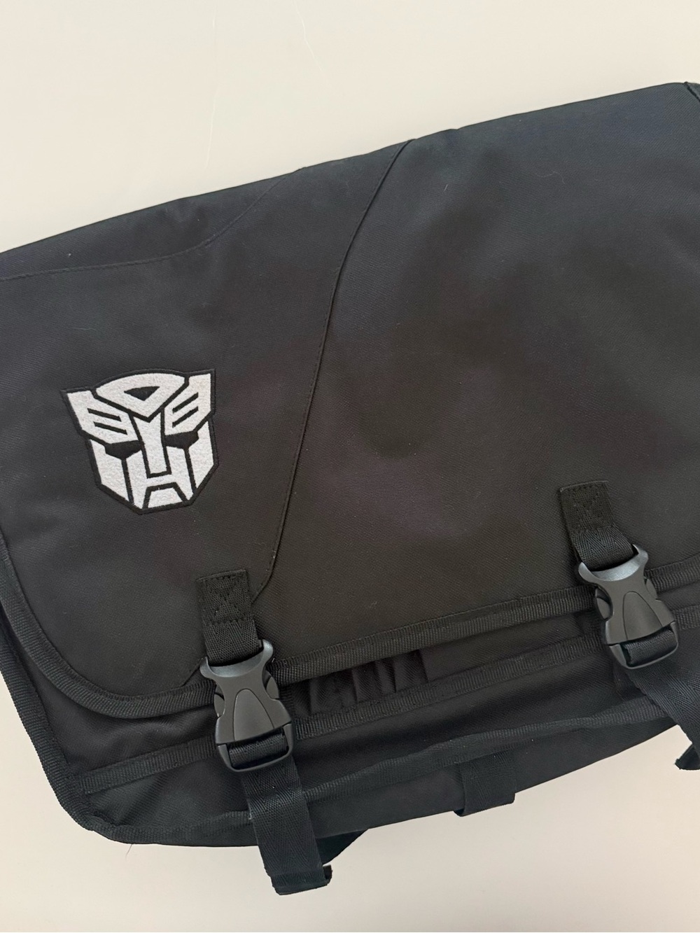 Transformers Black Men's Messenger Bag with Embroidered Logo